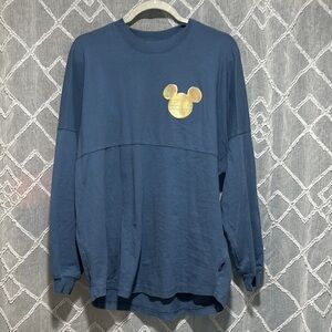 Gold Mickey Mouse 🐭 Long Sleeve Blue Tee 🏰 ✨